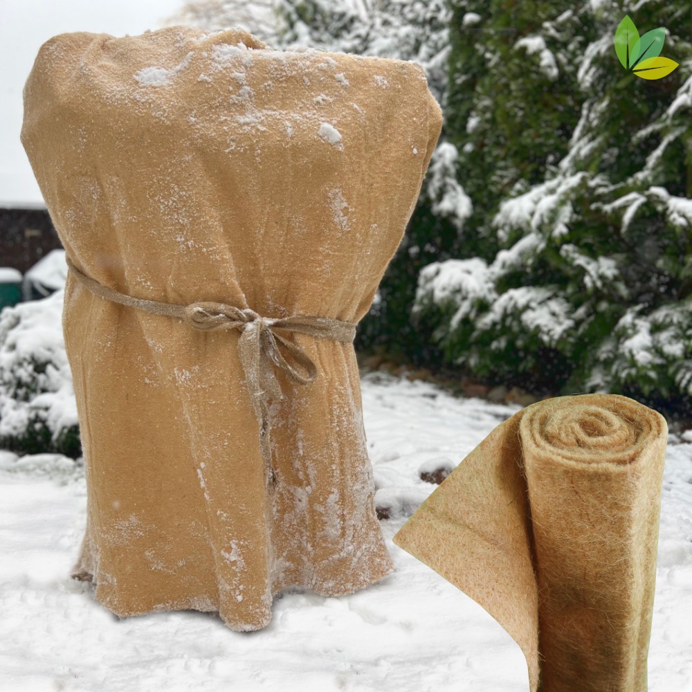 Wintervlies, Frostschutzvlies aus Jute, 1,5m x 5m, 300g/m²